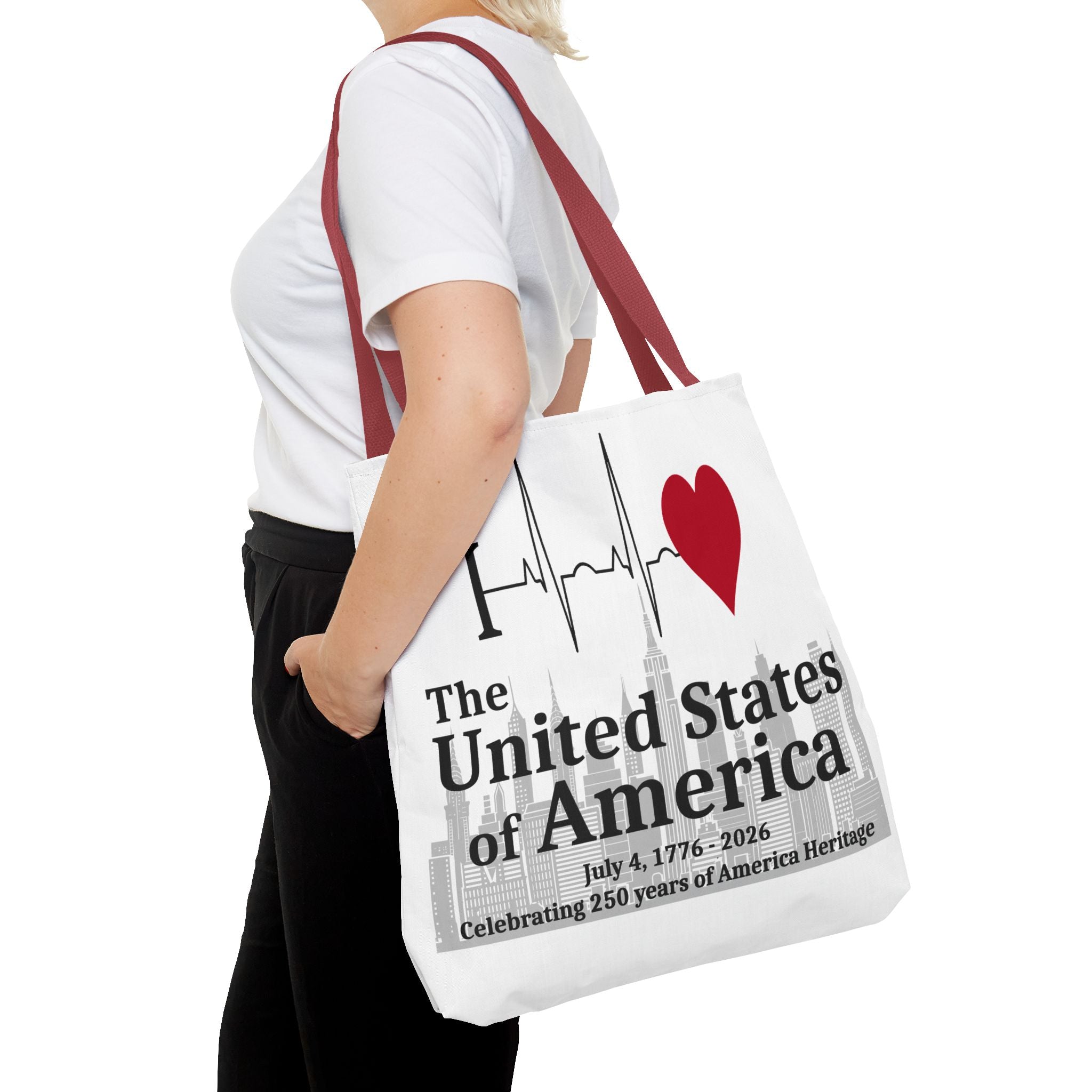 I Love The United States of America 250th Anniversary Patriotic Tote Bag