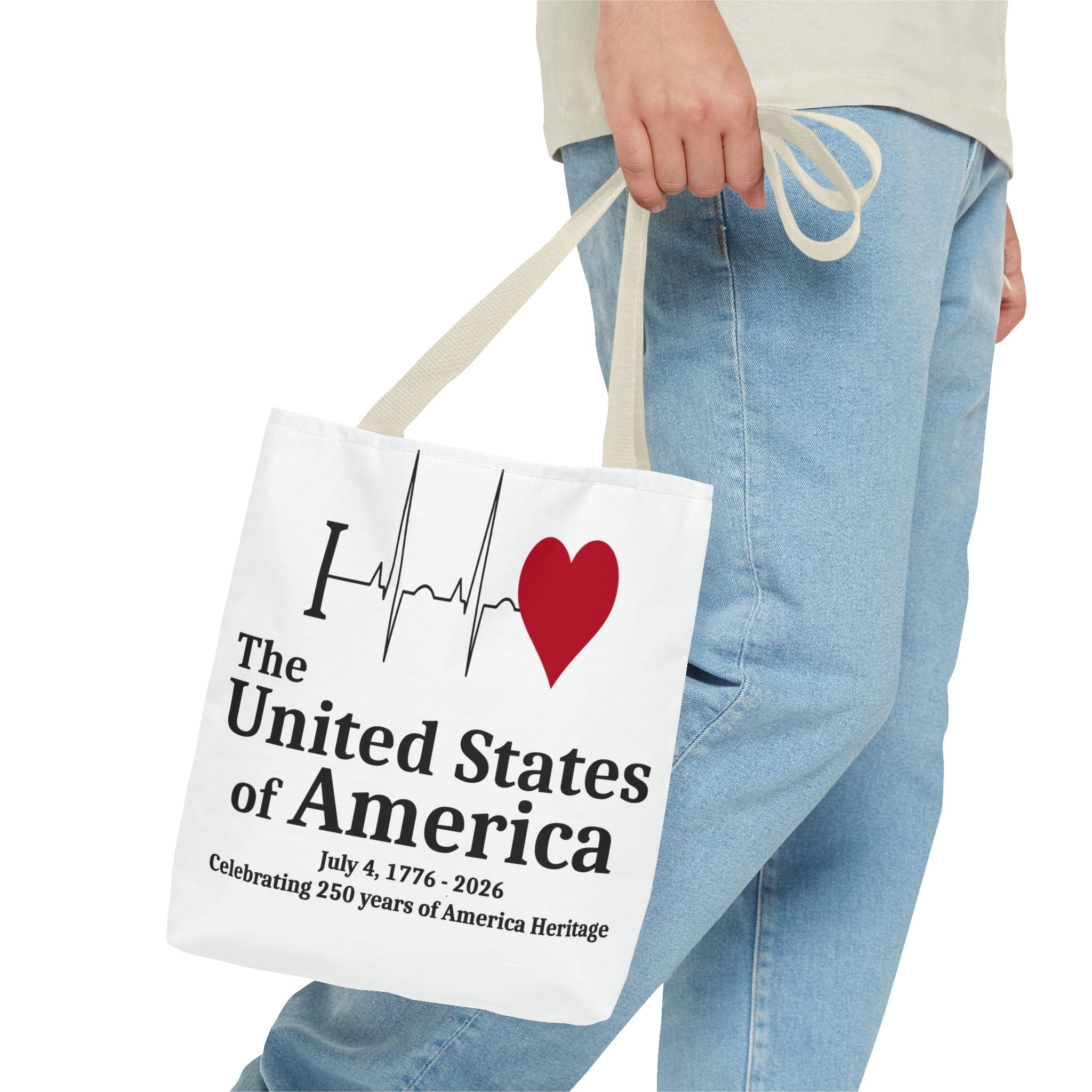 I Love The United States of America 250th Anniversary Patriotic Tote Bag