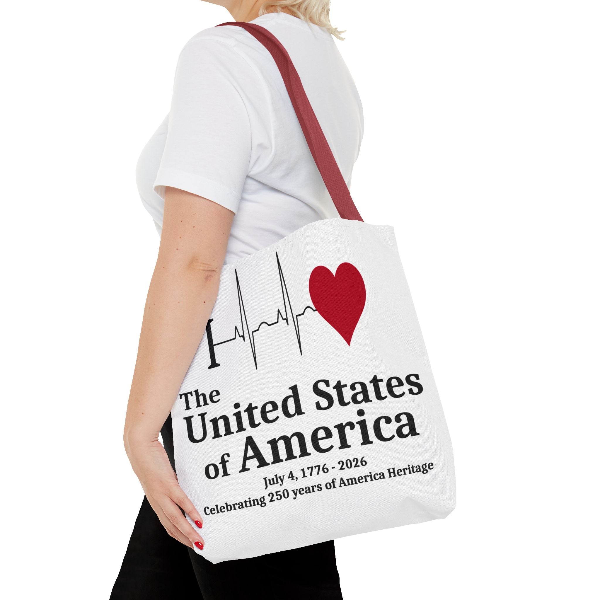 I Love The United States of America 250th Anniversary Patriotic Tote Bag