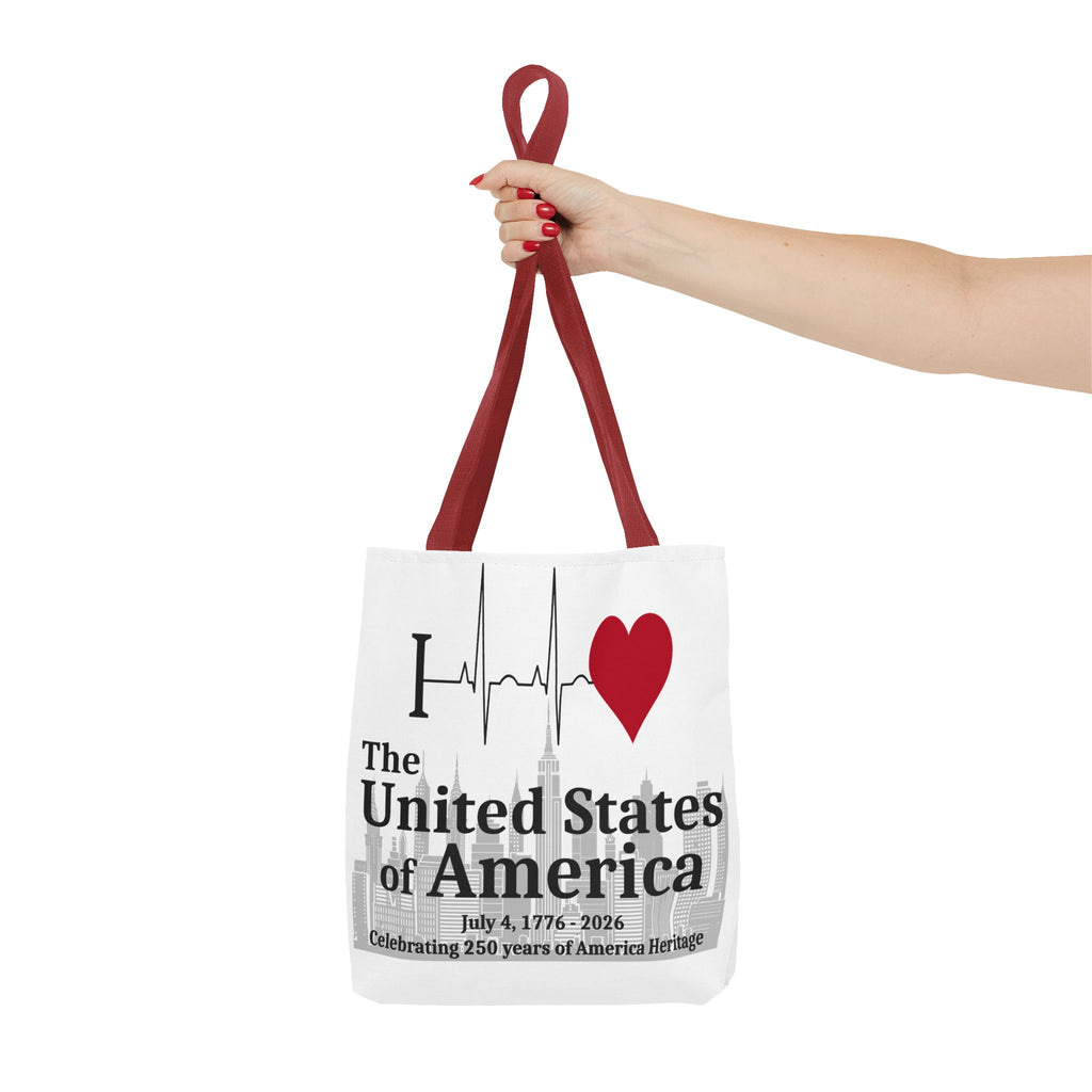 I Love The United States of America 250th Anniversary Patriotic Tote Bag