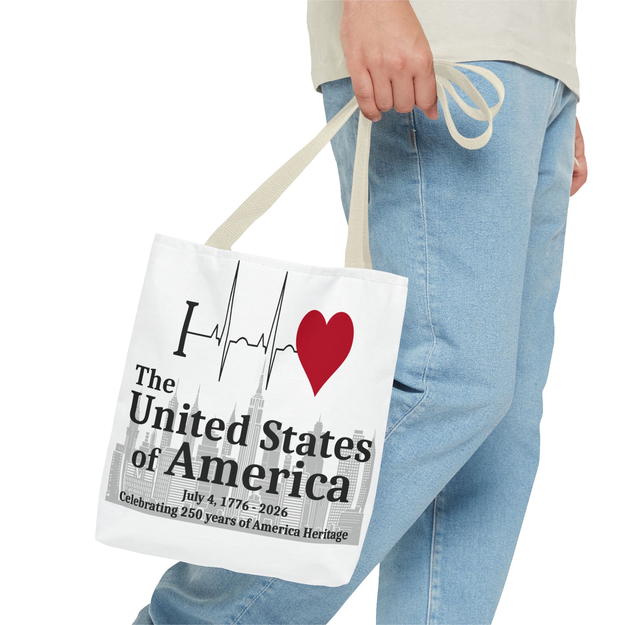 I Love The United States of America 250th Anniversary Patriotic Tote Bag