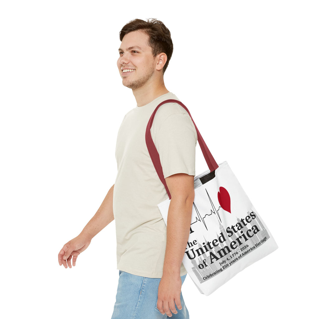 I Love The United States of America 250th Anniversary Patriotic Tote Bag