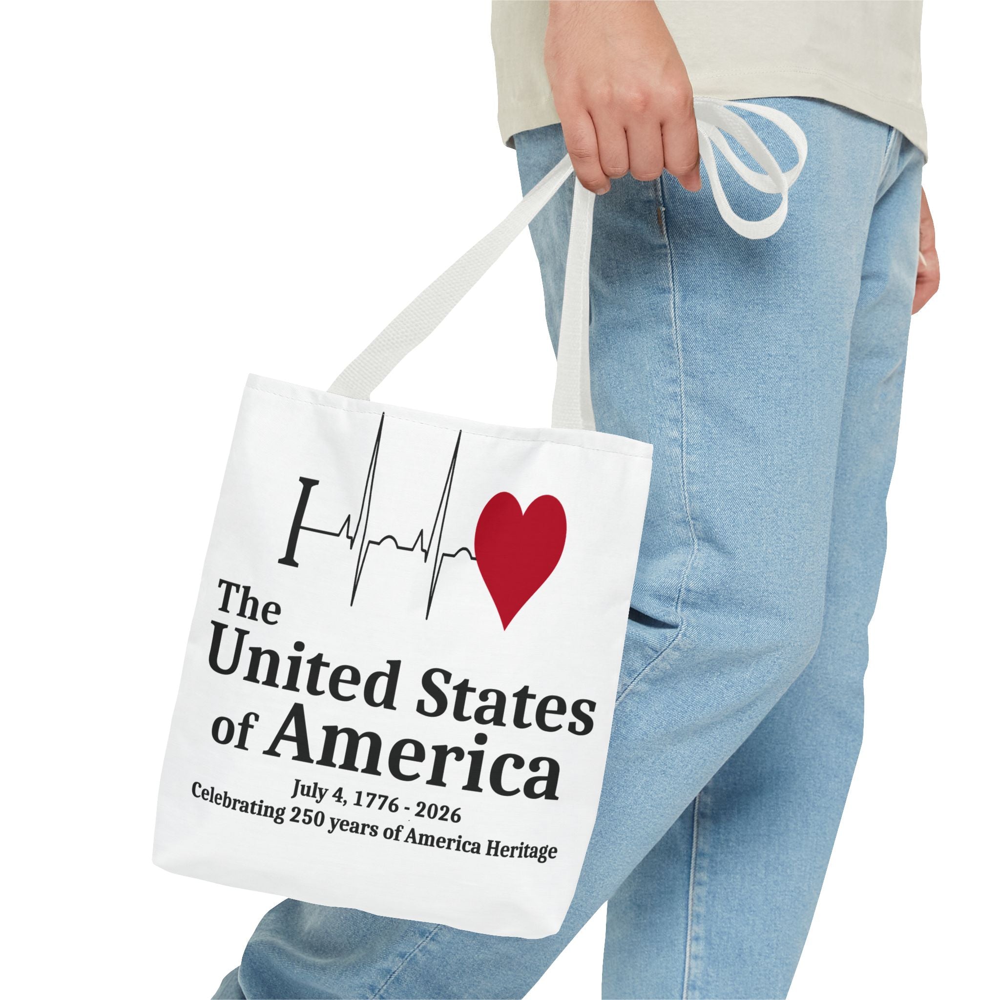 I Love The United States of America 250th Anniversary Patriotic Tote Bag