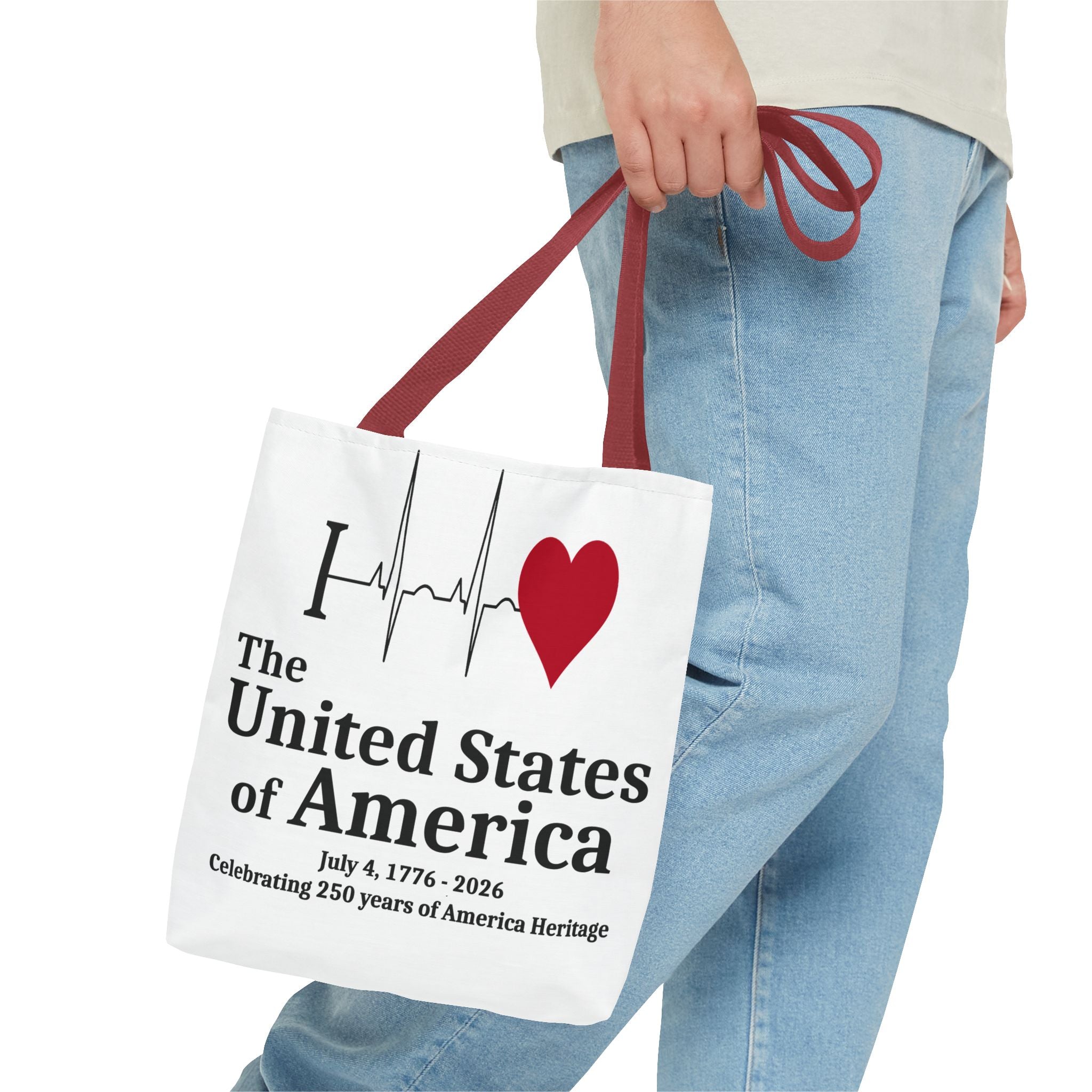 I Love The United States of America 250th Anniversary Patriotic Tote Bag